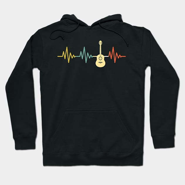 Acoustic Guitar Heartbeat Guitarists Guitar Musician Hoodie by CoolDesignsDz